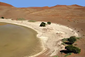 Images Dated 16th October 2012: Africa, Namibia, Sossusvlei. Sossusvlei Pan, with some water