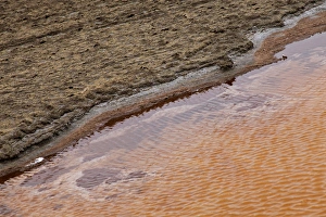 Flat Prints: Africa, Namibia, Walvis Bay. Salt Pan Refinery