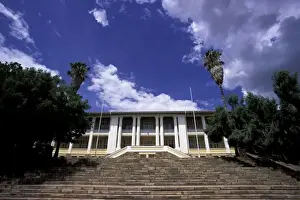 Namibian Prints: Africa, Namibia, Windhoek. Tintenpalast Ink Palace, Namibian parliament