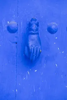 Morocco Prints: Africa, North Africa, Morocco, Chefchaouen or Chaouen, Traditional door knocker