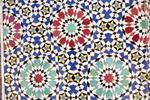 Images Dated 16th October 2014: Africa, North Africa, Morocco, Fes, Fes medina. Tiles in Morocco are also named Zellige