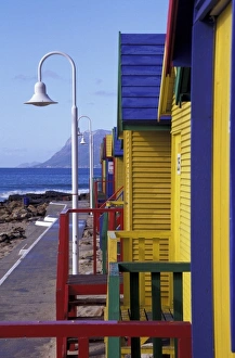 Changing Prints: Africa, South Africa, Capetown. Changing huts on St. Johns beach