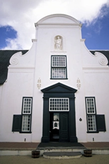 Africa, South Africa, Constantia. Groot Constantia manor house entry, 1865 Cape Dutch