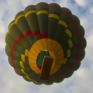 Africa. Tanzania. Hot air balloon crossing the Mara river in Serengeti NP