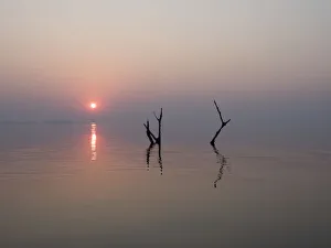 Africa, Zimbabwe, Matusadona National Park. Reflections on Lake Kariba. Credit as