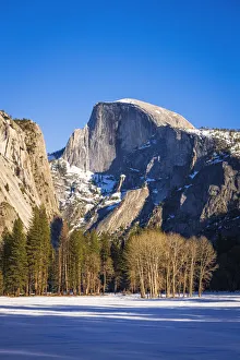Images Dated 2nd March 2022: Afternoon light on Half Dome in winter, Yosemite National Park, California USA