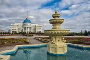 Architecture Prints: The Ak Orda Presidential Palace with the fountain, Astana, Kazakhstan