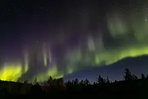 Northern Light Prints: Alaska. Aurora borealis and stars