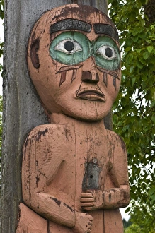 Images Dated 25th May 2010: Alaska. Totem at Cheif Shakes Tribal House, historic site, Wrangell, Southeast Alaska