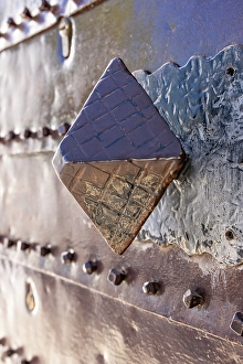 Granada Prints: Albaicin, Province of Granada, Andalusia, Spain. An old metal door
