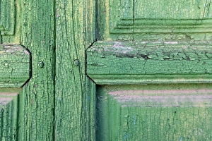 Granada Prints: Albaicin, Province of Granada, Andalusia, Spain. Peeling green paint on an old wooden door