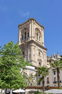 Clear Sky Prints: Albaicin, Province of Granada, Andalusia, Spain. Bell tower of the Granada Cathedral