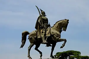 Images Dated 12th May 2008: Albania, Tirana, Skanderbeg statue in Scanderbeg square