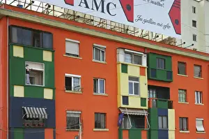 Images Dated 31st July 2009: Albania, Tirane, the towns facades coulored by the mayor Edi Rama