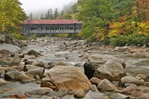 White Mountain Prints: Albany Bridge, White Mountain National Forest in autumn, New Hampshire