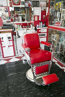 Images Dated 25th June 2015: Albuquerque, New Mexico, USA. Central Ave, Route 66, 1940s Barber shop