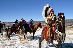 Dance Prints: Alcalde, New Mexico, United States. American Indian and Hispanic recreation of battle