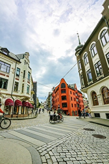 Alesund Prints: Alesund, Norway. Colorful Art Nouveau buildings. (Editorial Use Only)