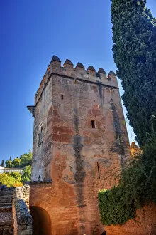 Spain Gallery: Alhambra Castle Tower Walls Granada Andalusia Spain