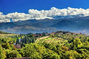 Spain Collection: Alhambra Farm Mountains Granada Andalusia Spain