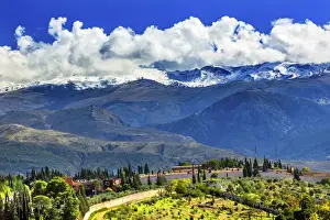 Granada Prints: Alhambra Farm Sierra Nevada Mountains Granada Andalusia Spain
