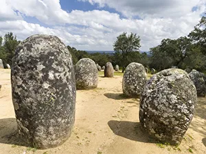 Images Dated 23rd March 2016: Almendres Cromlech (Cromeleque dos Almendres), an oval stone circle dating back to