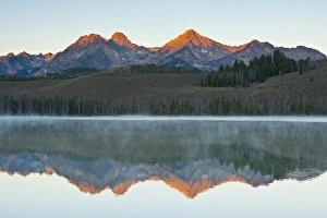 Little Redfish Lake Prints: Alpenglow; sunrise; reflections; Little Redfish Lake; Sawtooth National Forest; Stanley