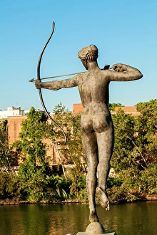 Town Square Prints: Amazon warrior stature sculpture