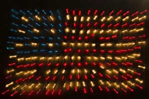 Images Dated 5th July 2004: American Flag made of zoomed Neon Lights