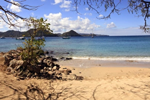 Snorkeling Prints: Americas, Caribbean, St. Lucia. The beach at Piegeon Island National Park