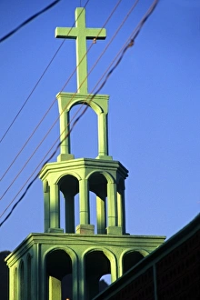 Ornamentation Prints: Americas, central America, Guatemala, Panajachel. Another cross and another church