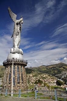 Images Dated 5th November 2006: Americas, Ecuador, Quito. The Virgin of Panecillo watches over Quito, A UNESCO WOrld Heritage Site