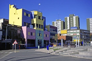 Barrio Prints: Americas, Latin America, Argentina, Buenos Aires, La Boca. Colorful street scene