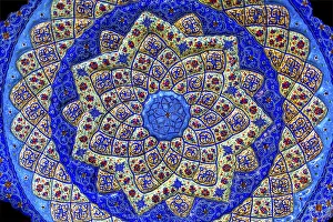 Ancient Arab Islamic Designs Blue Pottery Madaba Jordan