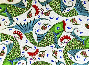 Pottery Prints: Ancient Arab Islamic Fish Designs Pottery Madaba Jordan