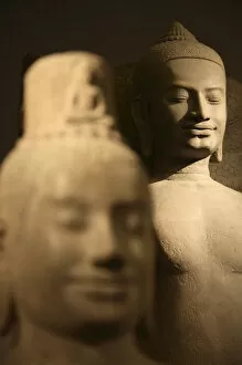 Images Dated 26th April 2008: Ancient Cambodia stone sculptures display in Musee Guimet des Arts Asiatiques. Paris