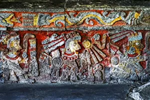 Ancient Carvings Aztec Eagle Warriors Palace, Templo Mayor, Mexico City, Mexico Ancient Carvings Aztec Eagle Warriors Palace, Templo Mayor, Mexico City, Mexico