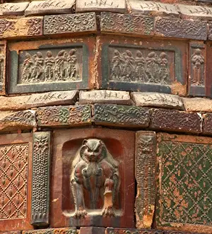 China Prints: Ancient Crouching Tiger Dancer Bricks Buddhas Dancers Chinese Officials Iron Pagoda