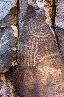 Native American Prints: Ancient petroglyphs seen at Parowan Gap