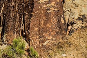 Native American Prints: Ancient petroglyphs seen at Parowan Gap