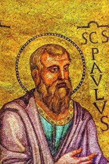 Mosaic Prints: Ancient Saint Paul mosaic, Papal Basilica of Saint Paul