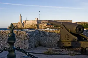 Ancient Spanish fortresses still guard the entrance to Havana harbor, Cuba