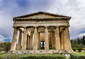 William Perry Prints: Ancient Temple of Hephaestus. Columns Agora Marketplace, Athens, Greece