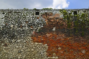 Ancient wall of Wawel Castle, Krakow, Poland