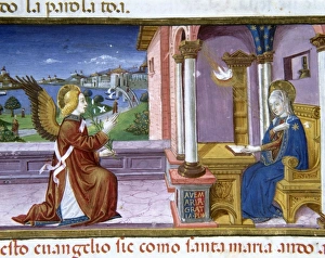 Images Dated 14th May 2010: Annunciation of the Archangel Gabriel to Mary. Codex of Predis (1476). Royal Library