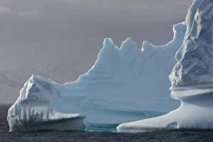 Images Dated 16th February 2014: Antarctica. Antarctic Peninsula. Gerlache Strait. Highly textured iceberg