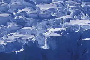 Frigid Prints: Antarctica, Livingston Island, Heavily crevassed tidewater glaciers line coastline