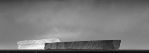 Images Dated 17th February 2011: Antarctica, South Atlantic, Weddell Sea. Tabular icebergs in sunlight and shadow