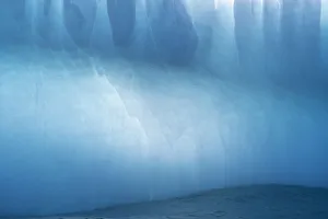 Images Dated 7th January 2020: Antarctica, South Georgia Island, Gold Harbor. Blue iceberg close-up