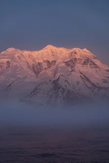 Images Dated 3rd January 2020: Antarctica, South Georgia Island. Panoramic of sunset on Mt. Paget